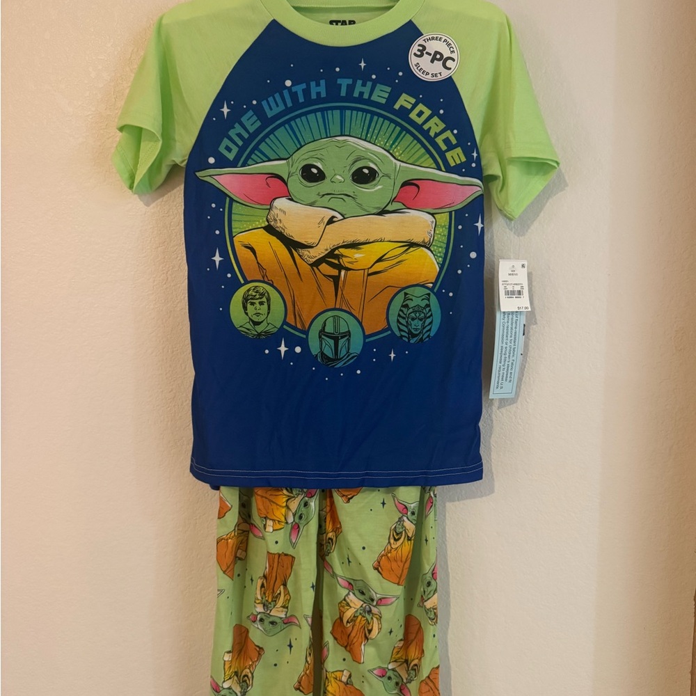 Star Wars Kids Pajama Set - Green and Blue with Baby Yoda